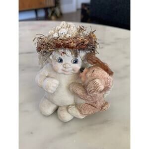 Vintage 1990s Westland Dreamsicle Cherub Angel with Puppy